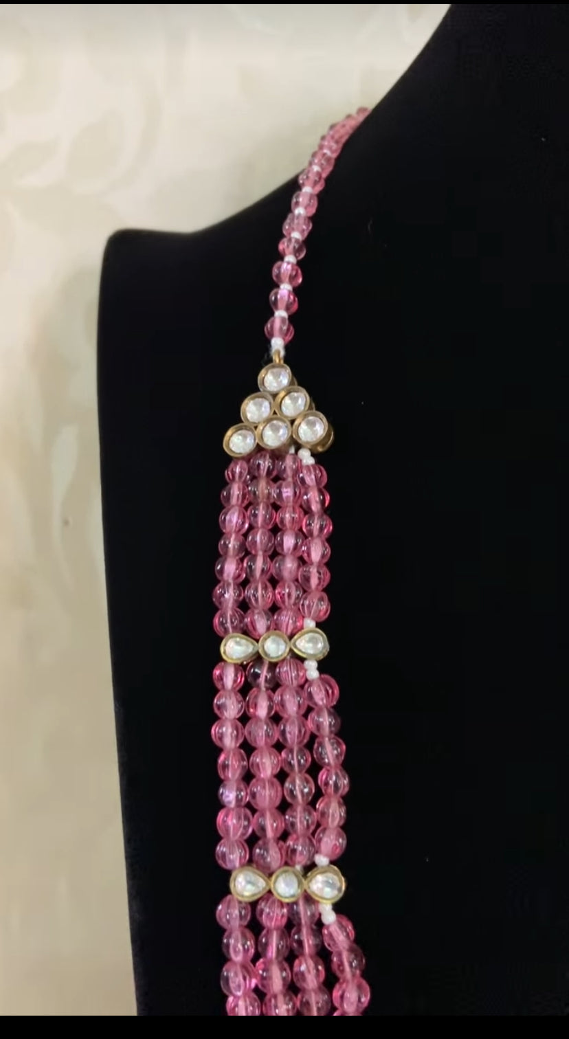 Pink beads Long  Necklace | Indian jewellery in USA