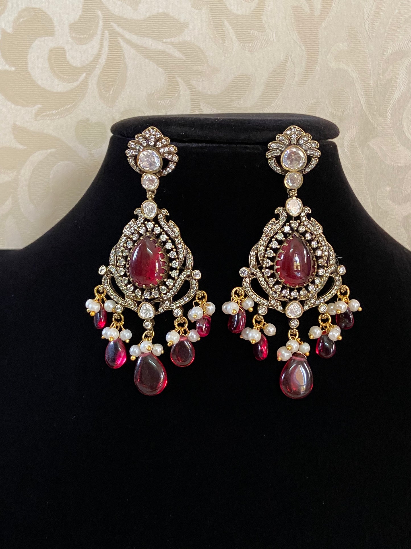 Victorian Polki Kundan Earrings | Indian Earrings In USA