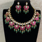 Moissanite & Jadau Fusion Bridal Necklace Set | Indian Jewelry