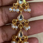 Kundan & Pearl Pendant Chain  Necklace With Earrings