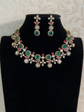Moissanite Emerald  Ruby Necklace Set | Latest Jewelry In USA
