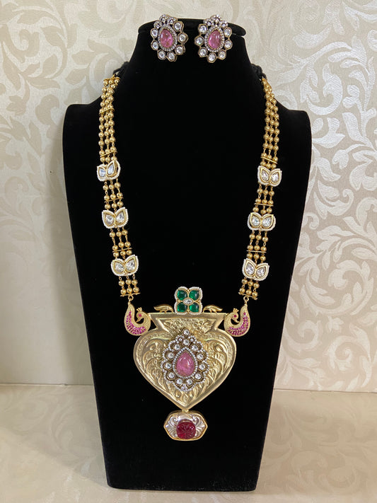 Unique Kundan Necklace | long statement necklace