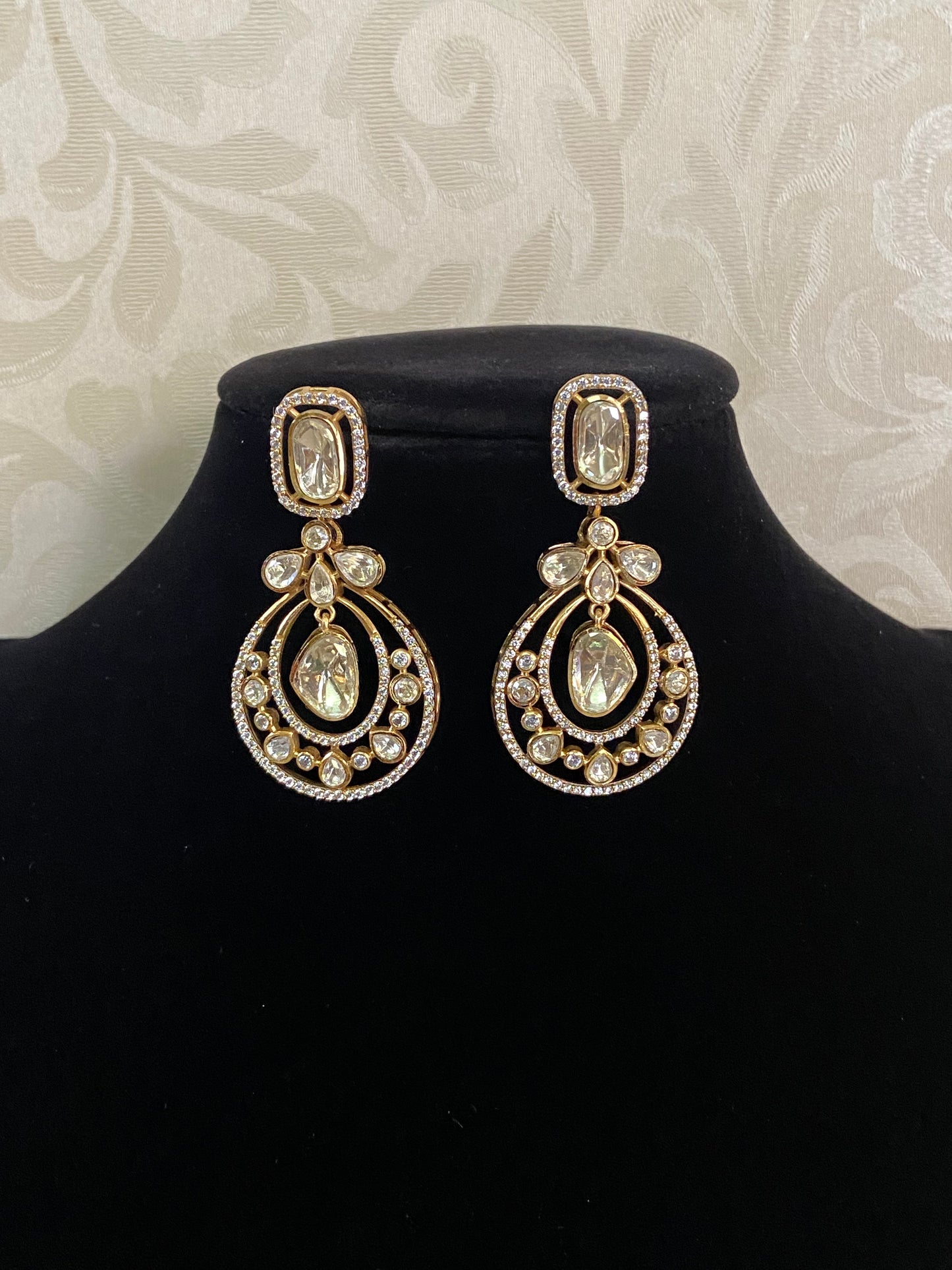 Beautiful AD Polki Earrings | Latest Indian Jewelry In USA