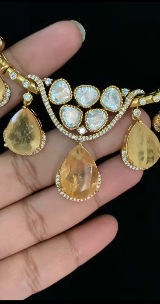 Moissanite & doublets Designer Necklace | Latest Indian jewelry