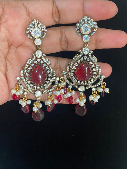Victorian Polki Kundan Earrings | Indian Earrings In USA