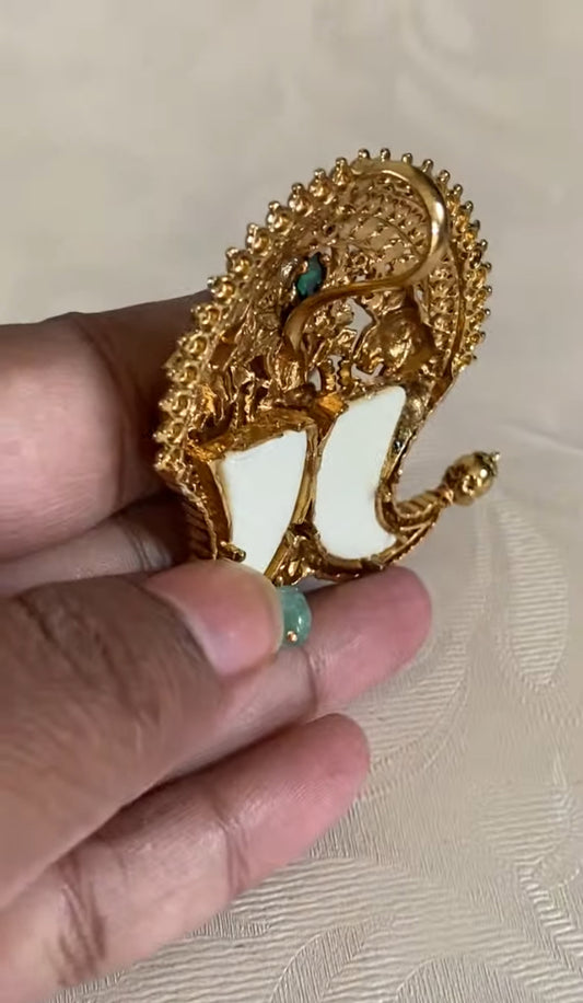 Traditional Lakshmi Tiger Nail Pendant | Puli Goru Pendant