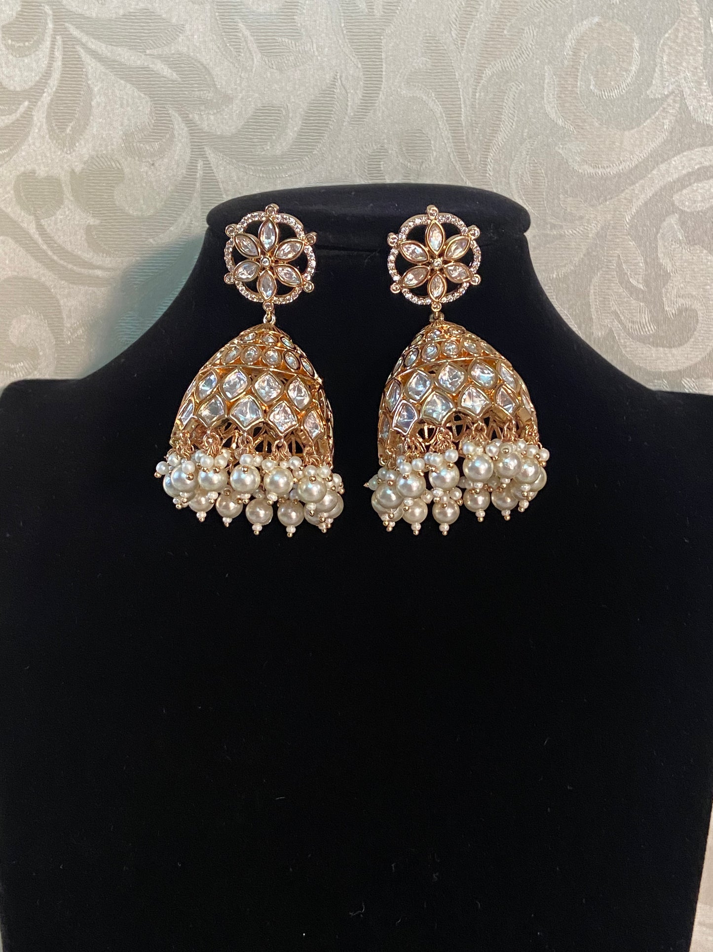AD Polki Jumki Earrings | Indian Jumki