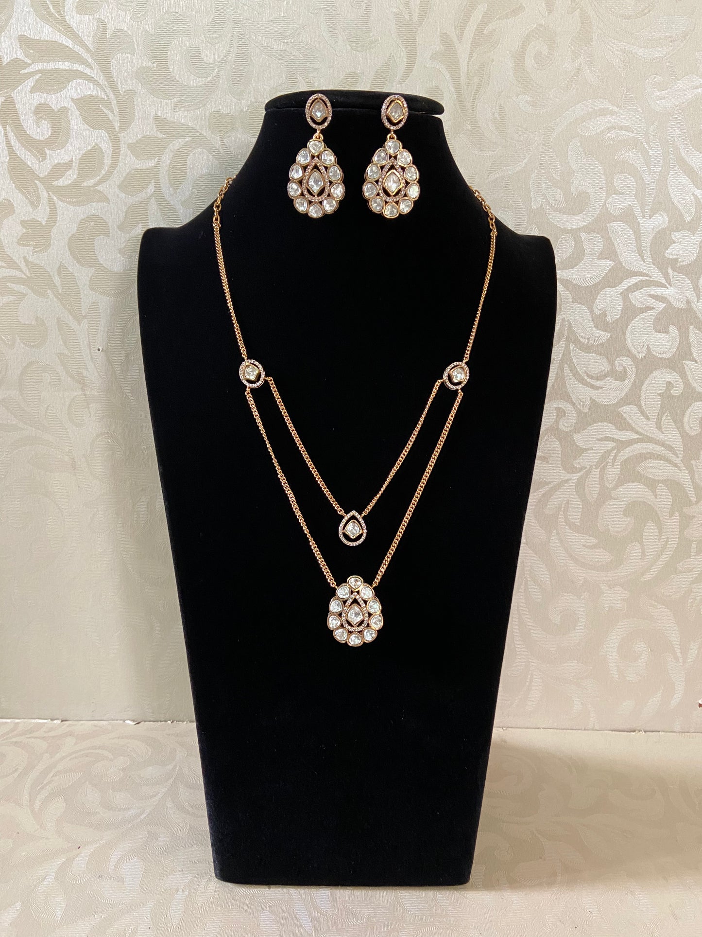 Simple Polki Necklace With Earrings | Indian Necklace | Gift Idea