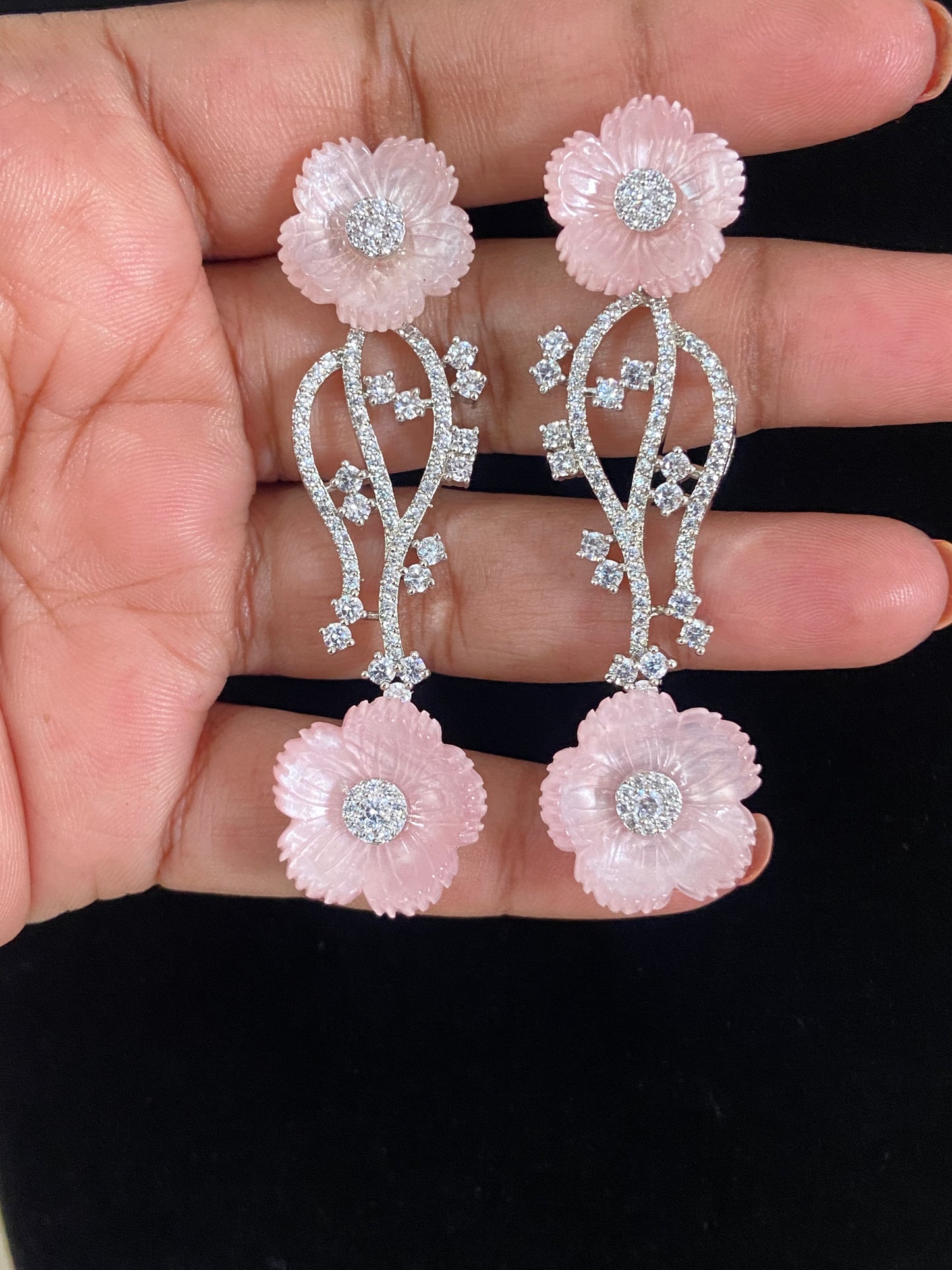 Beautiful Flower AD Earrings | Latest Indian Jewelry In USA