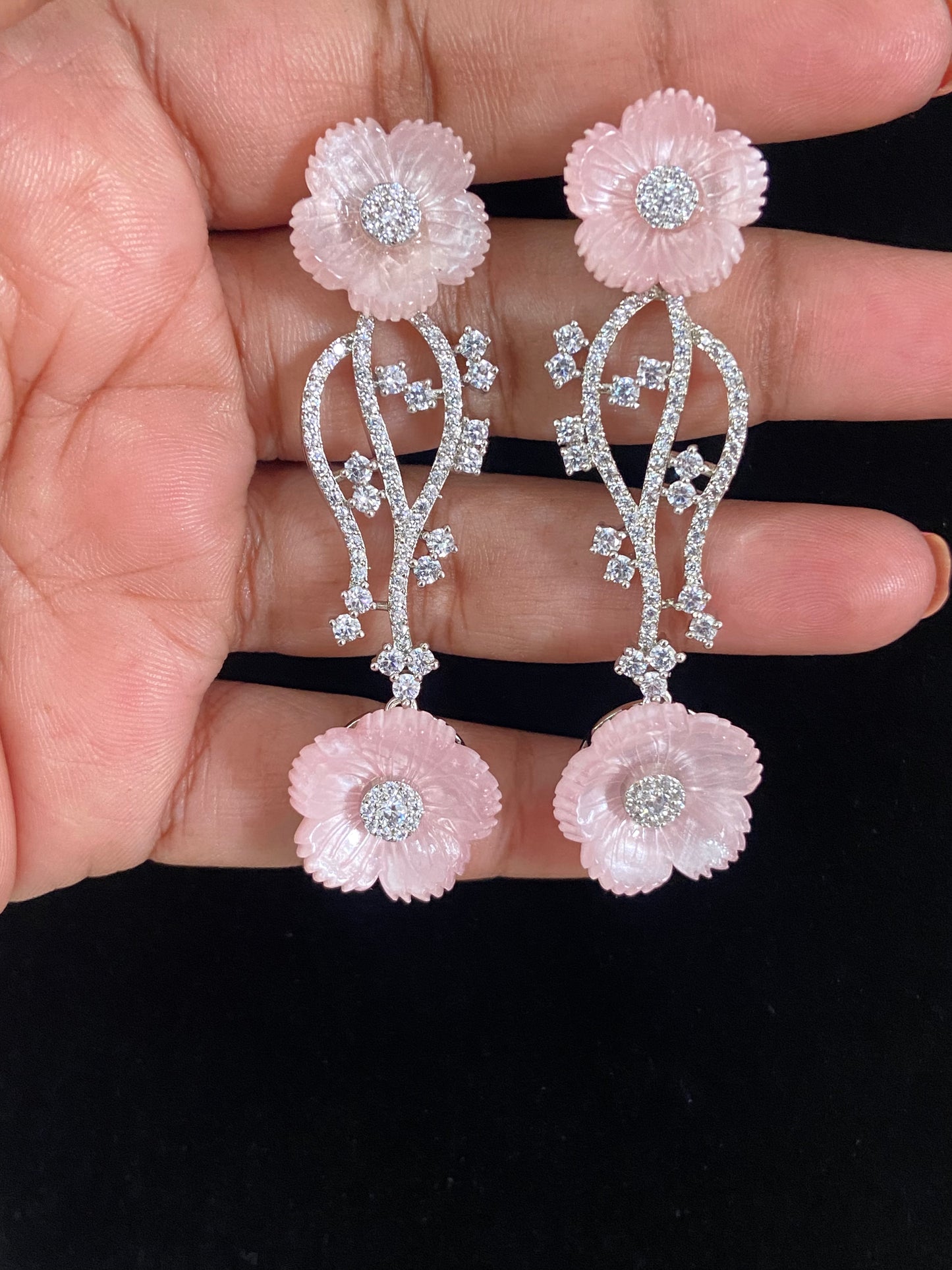 Beautiful Flower AD Earrings | Latest Indian Jewelry In USA