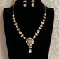 AD Polki Necklace With Earrings