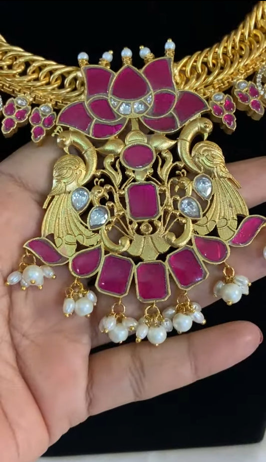 Antique Jadau Kundan Jilebi Necklace  | Indian wedding jewellery