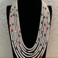 Fresh Water Pearl Navaratan Beads Necklace | Traditional Indian Jewelry In USA