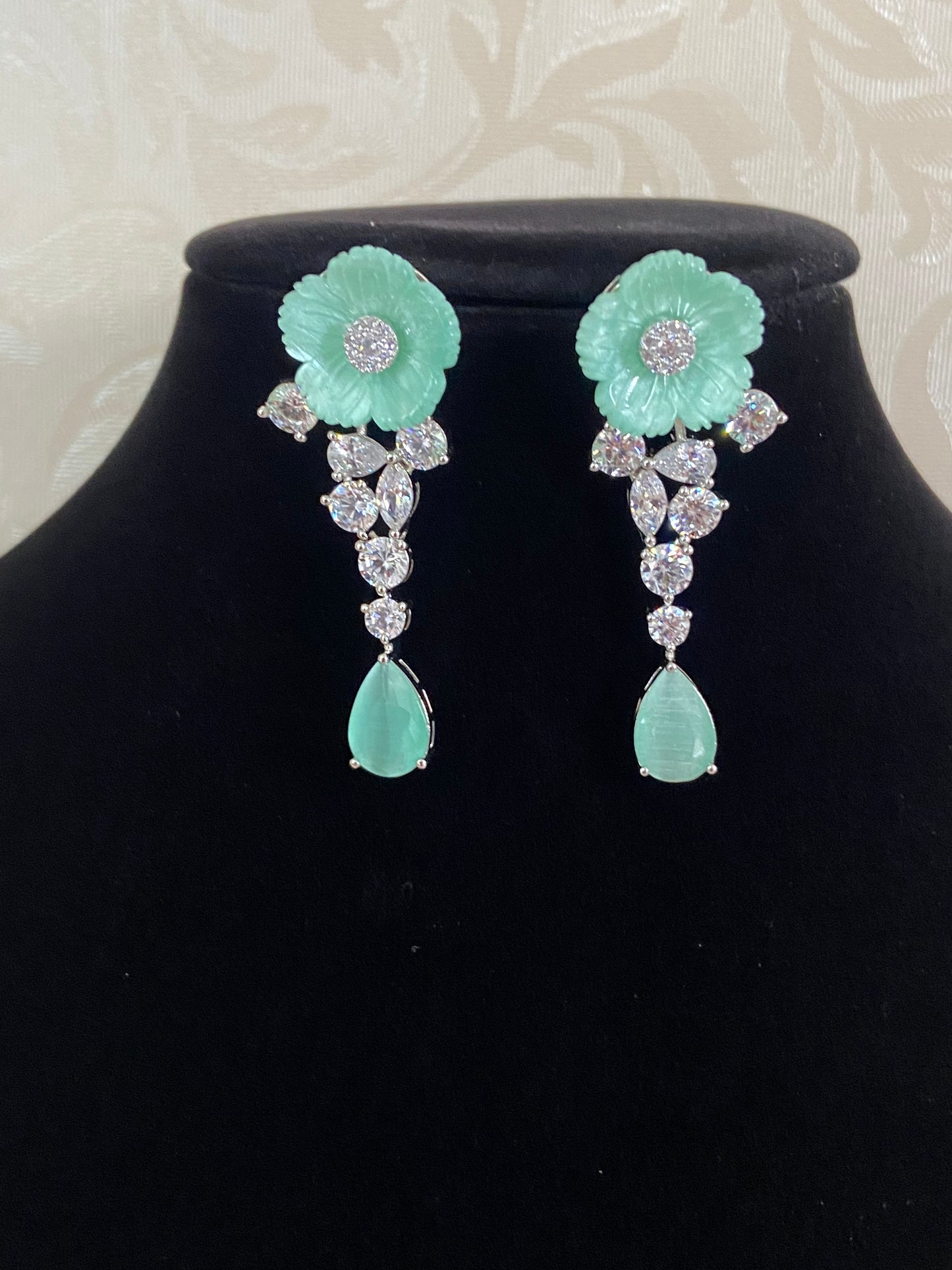 Beautiful Flower AD Earrings | Latest Indian Jewelry In USA