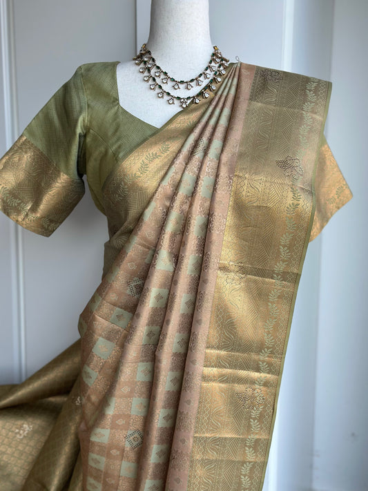 South Indian Kanjivaram Silk Saree | Kanjivaram Pattu Saree | Indian Traditional Saree | Bridal Saree