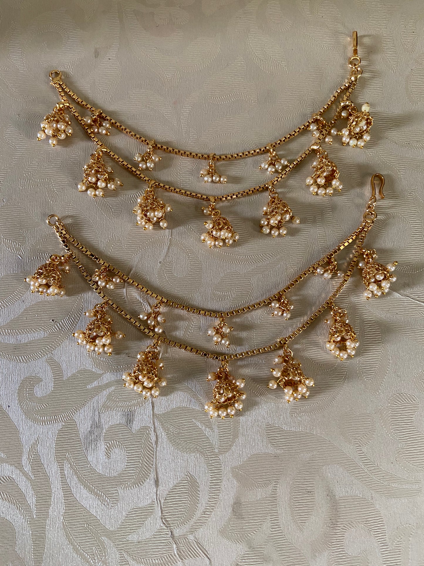 Antique Jumki Champaswaralu | Hair accessories | indian  Ear Chains