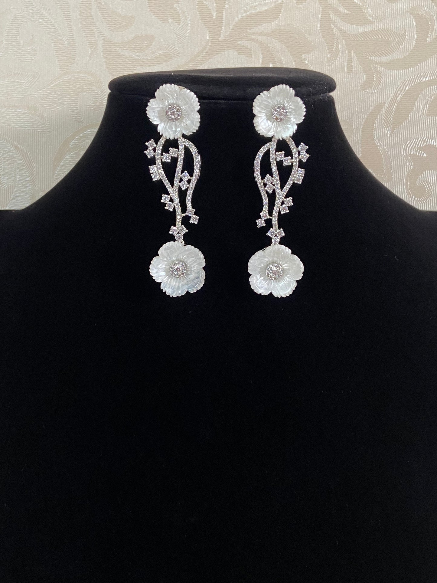 Beautiful Flower AD Earrings | Latest Indian Jewelry In USA