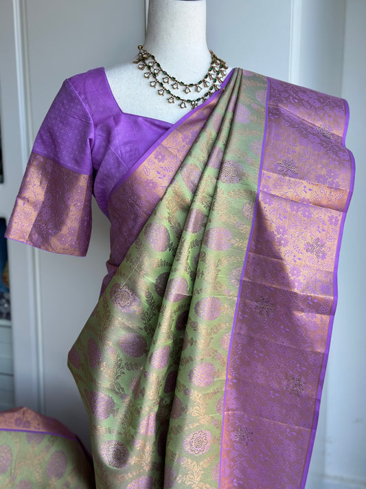 South Indian Kanjivaram Pattu Saree | Indian Traditional Silk Saree | Bridal Saree