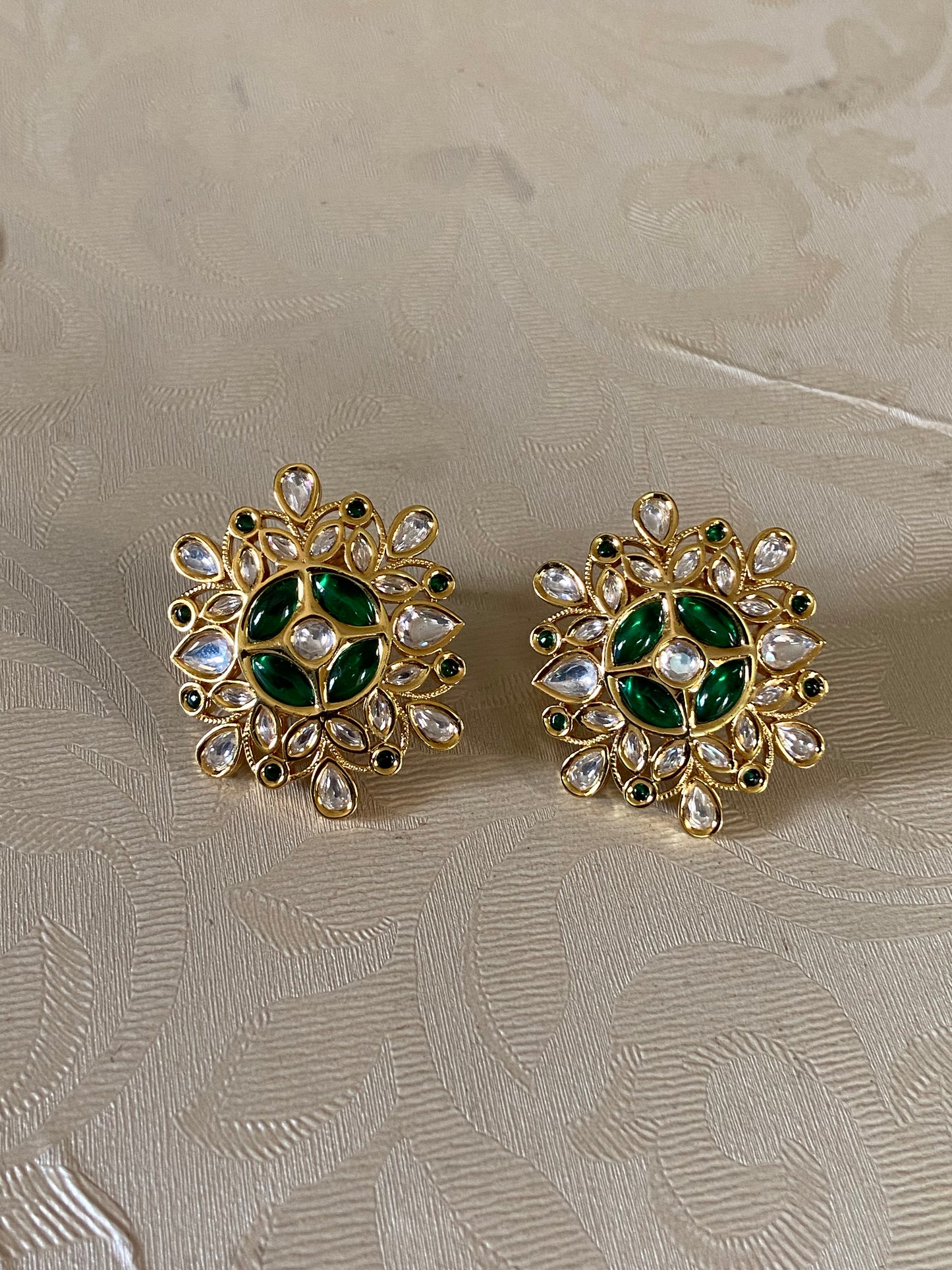 Polki Kundan Stud Earrings | Indian Jewelry