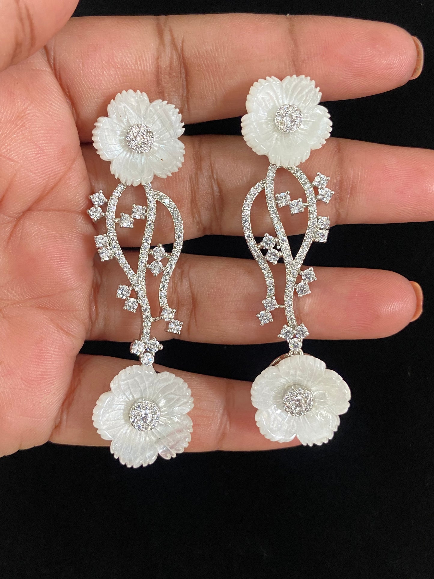 Beautiful Flower AD Earrings | Latest Indian Jewelry In USA