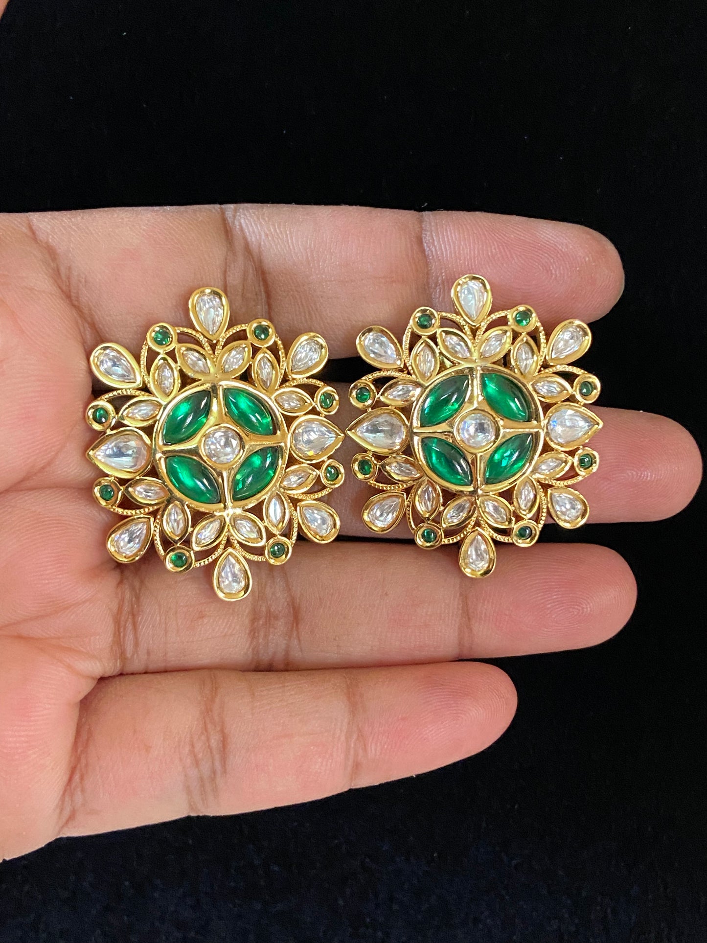 Polki Kundan Stud Earrings | Indian Jewelry