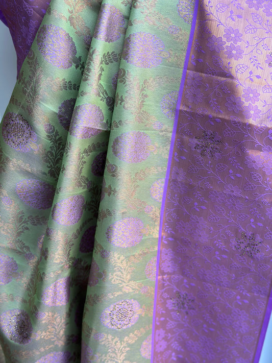 South Indian Kanjivaram Pattu Saree | Indian Traditional Silk Saree | Bridal Saree