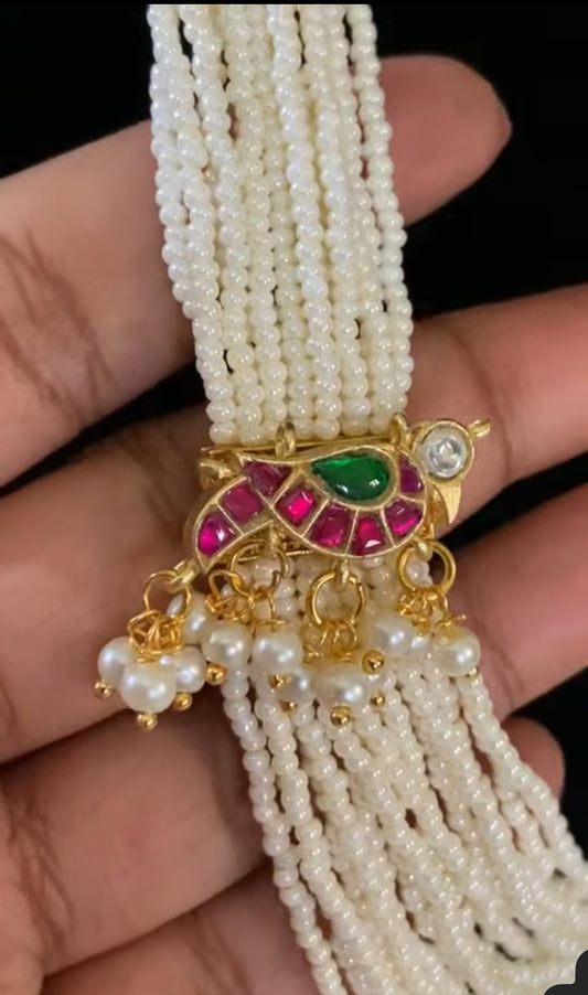 Jadau Kundan Pearl Mala Necklace