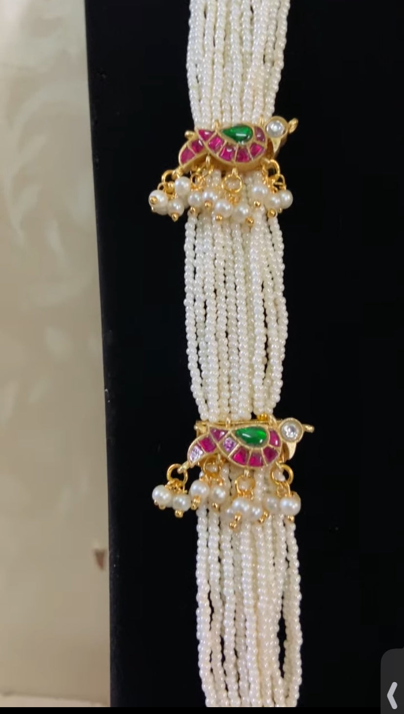 Jadau Kundan Pearl Mala Necklace