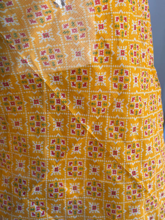 Ikat Printed Kota Cotton Dupatta | Gotta Patti Border Dupatta