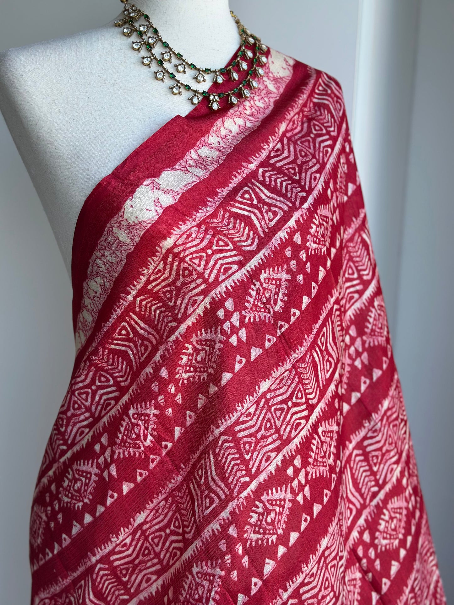 Batik Printed Art Silk Dupatta