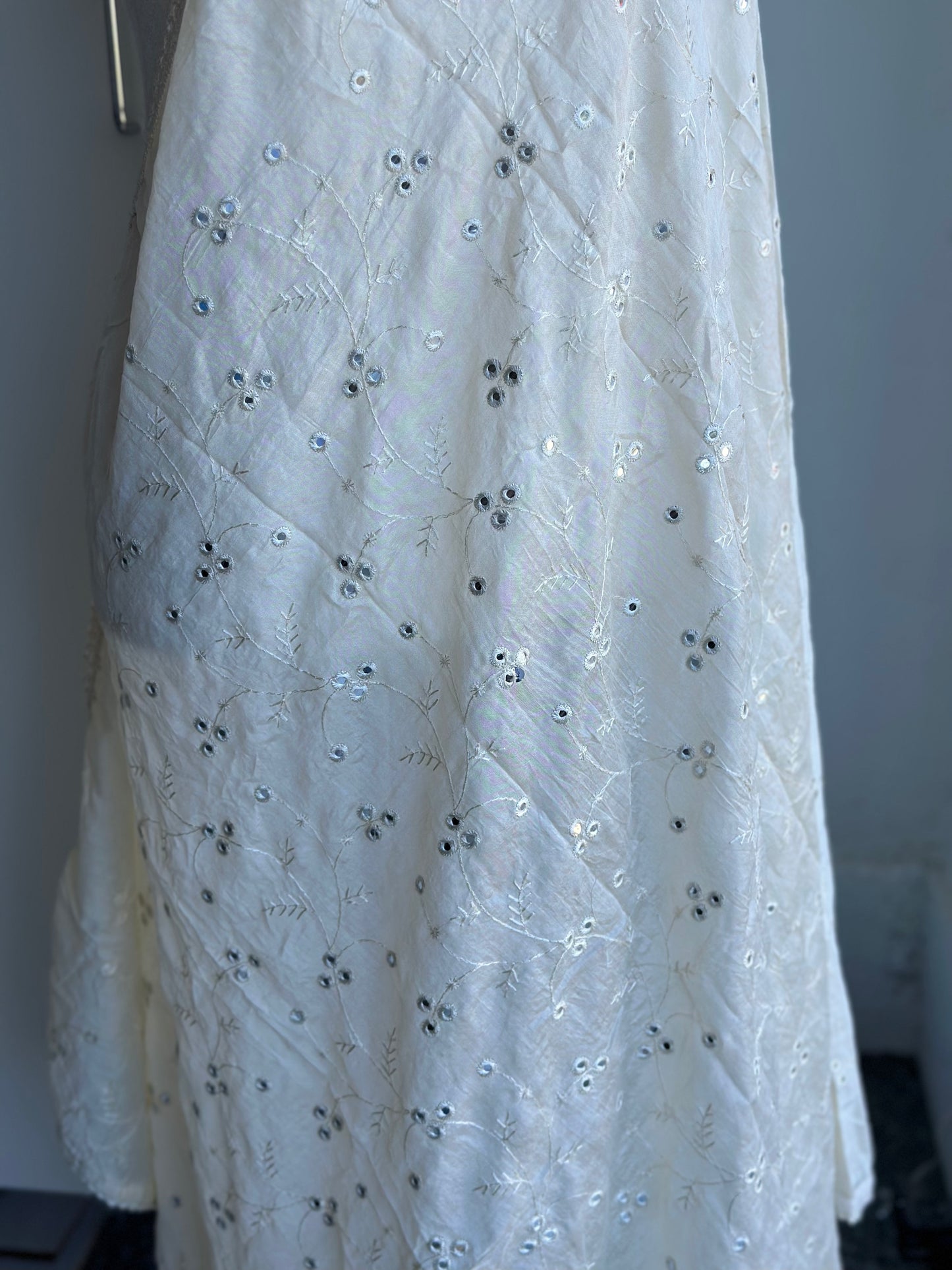 Chanderi  Cotton Mirror Work Dupatta | Embroidered Dupatta