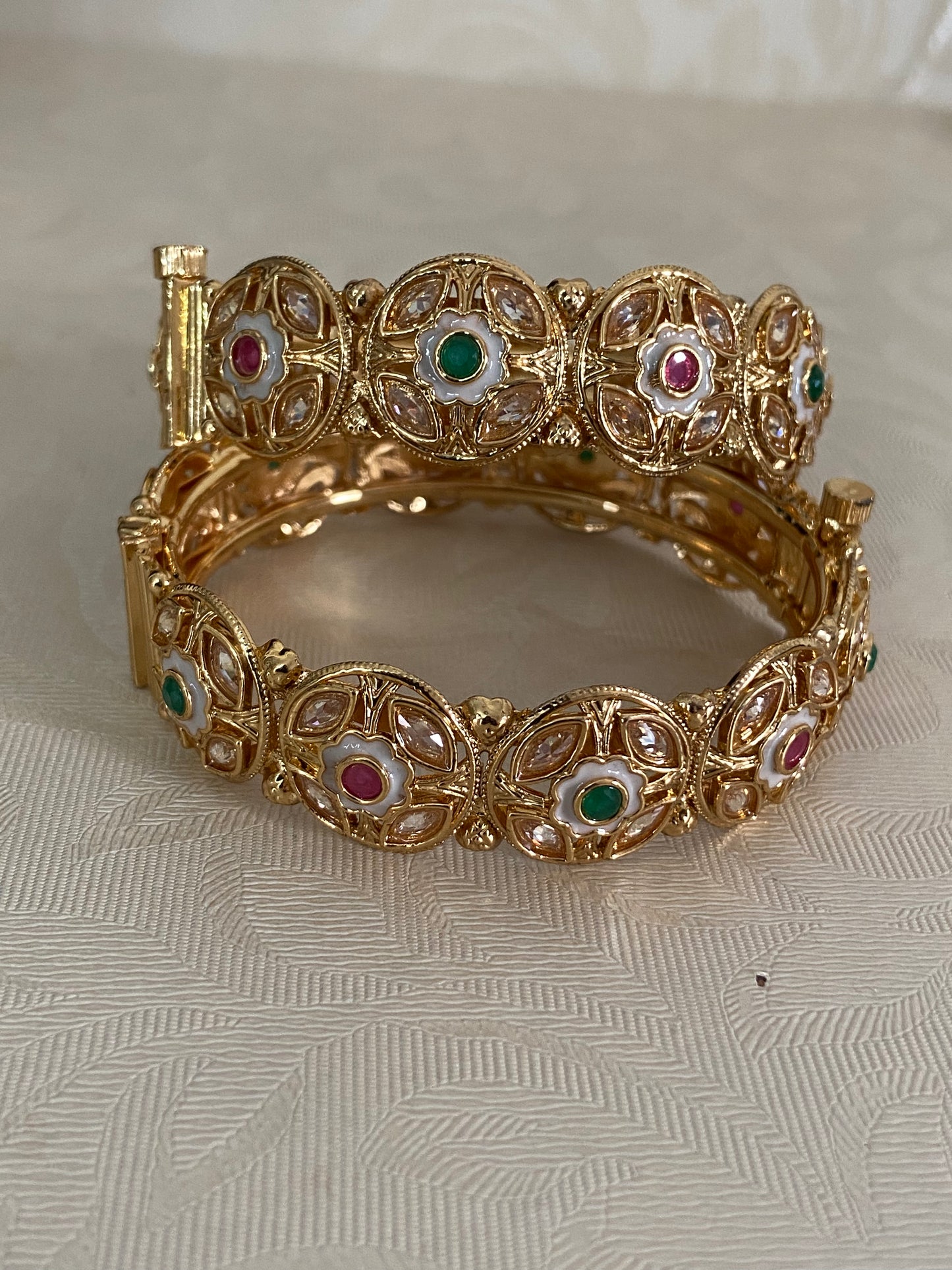 Antique Polki Openable Bangles | Indian Traditional Bangles