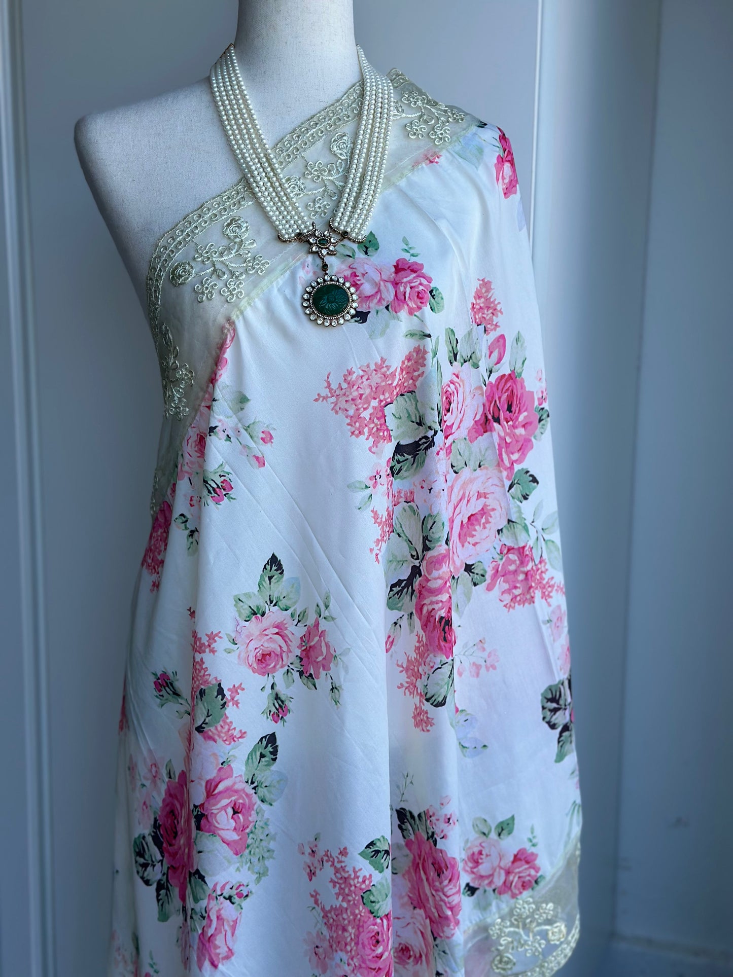 Muslin Floral Printed designer Dupatta | Partywear Dupatta