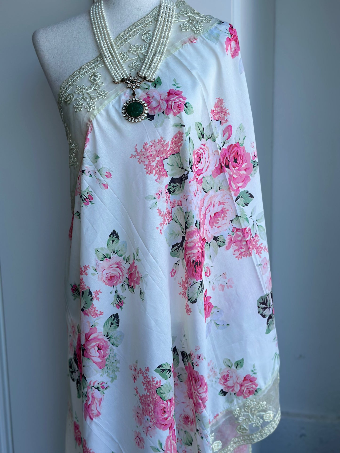 Muslin Floral Printed designer Dupatta | Partywear Dupatta