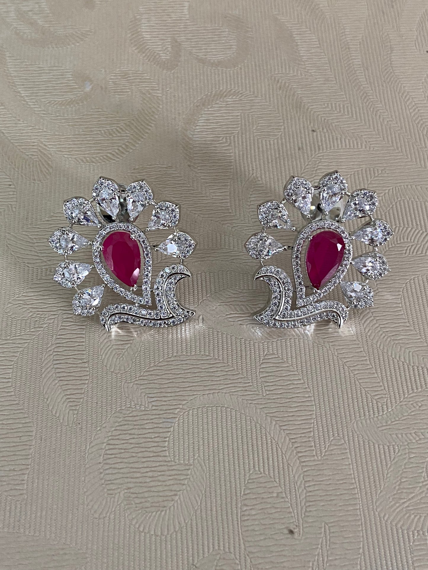 AD Rhodium Studs | Indian Jewelry In USA | Gift Idea