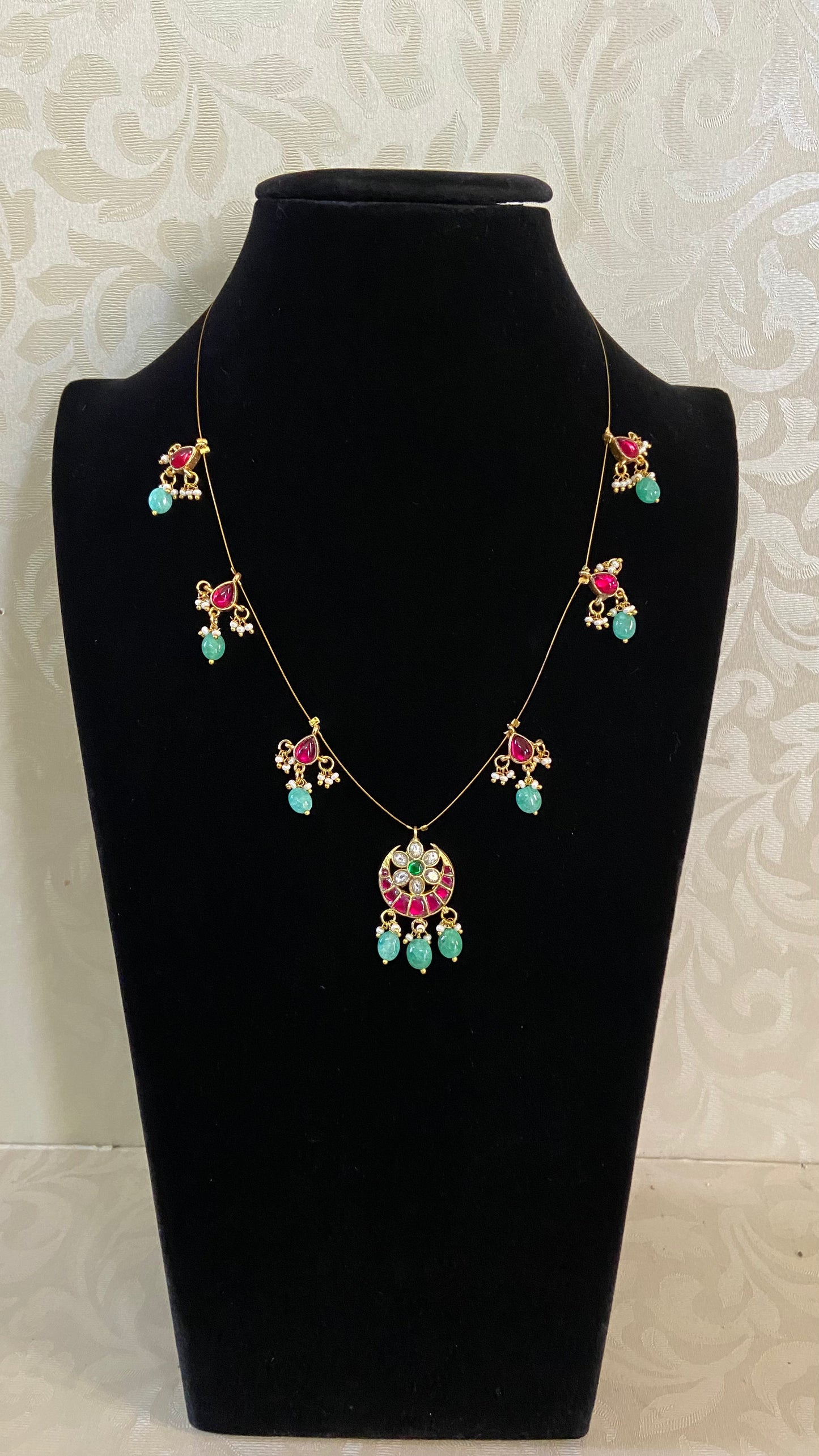 Jadau Kundan Invisible Necklace | Latest Indian Necklace In USA