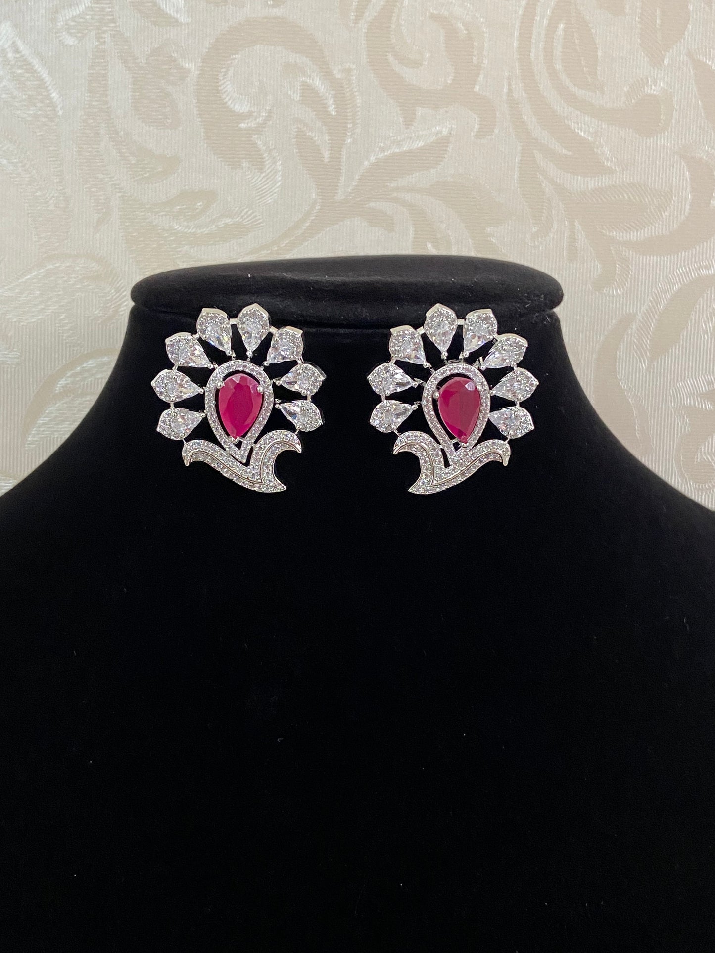 AD Rhodium Studs | Indian Jewelry In USA | Gift Idea