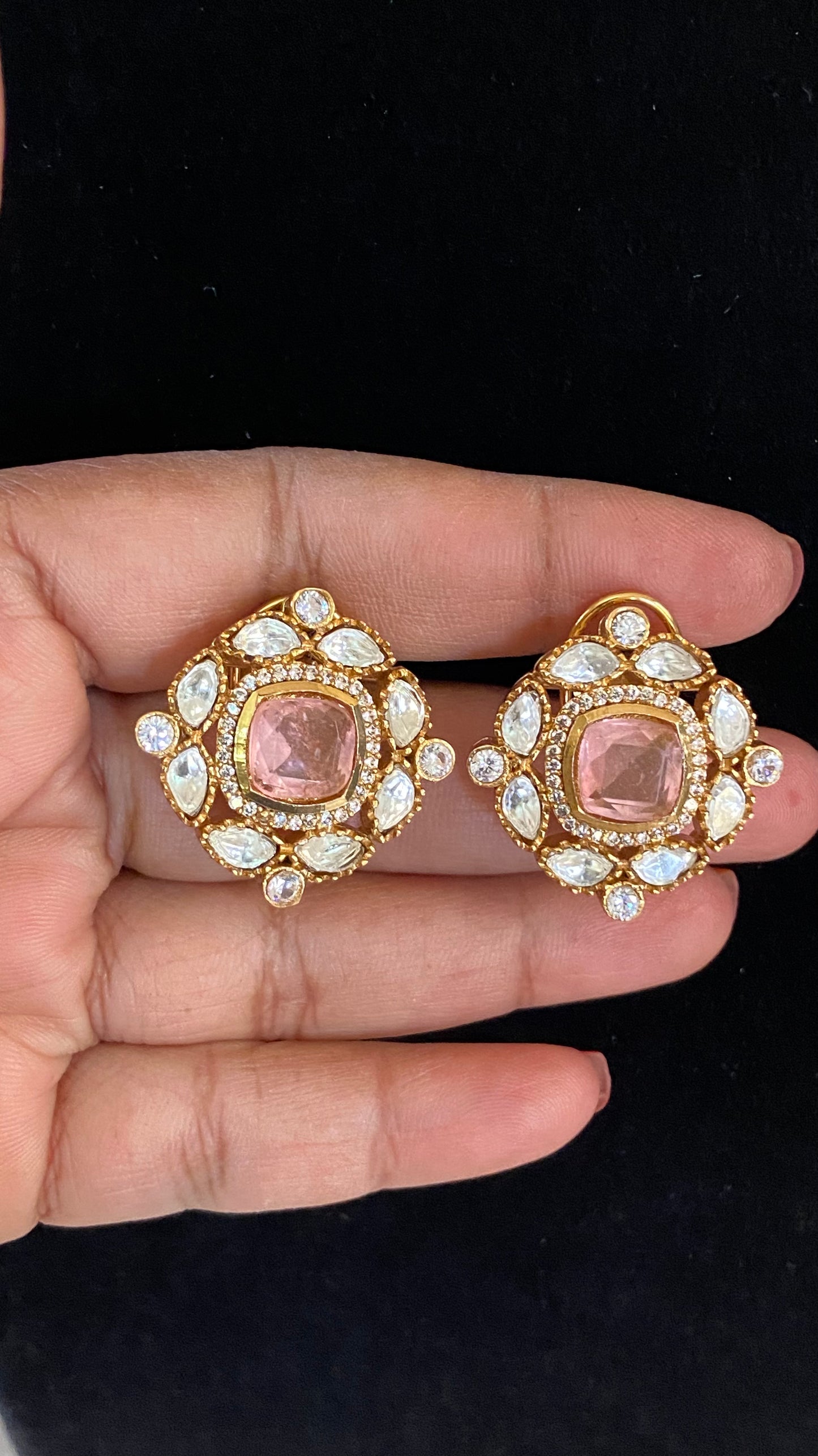 Polki Kundan Studs | Latest Jewelry