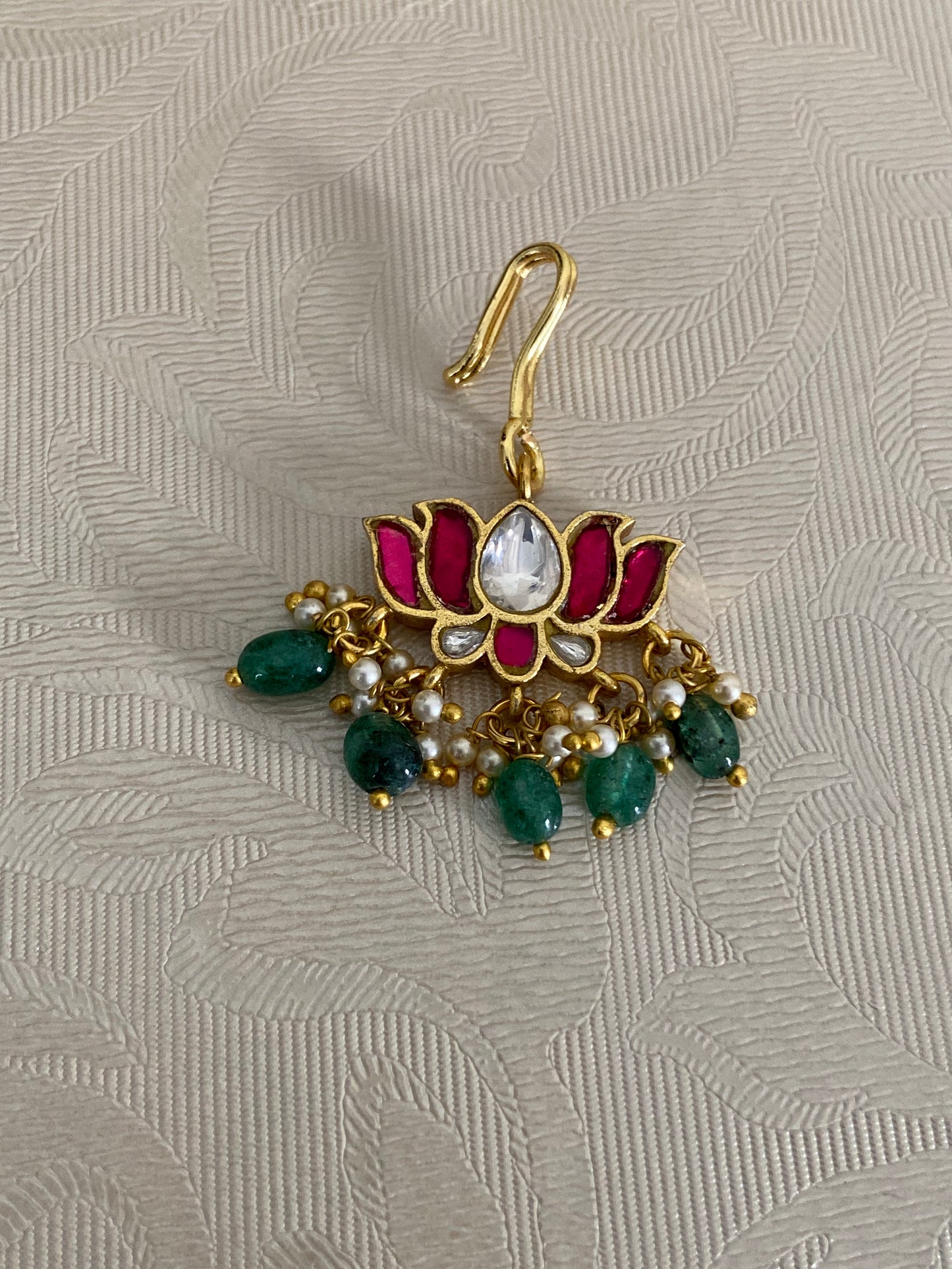Jadau Kundan Lotus Maang Tikka | Indian Traditional Jewelry