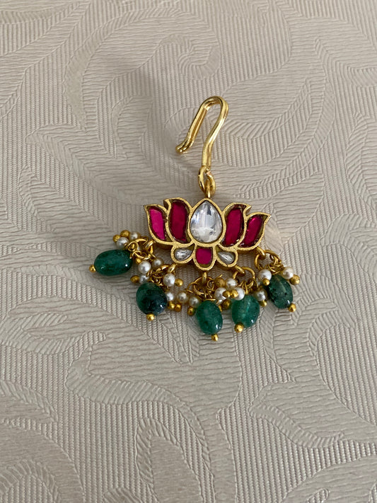 Jadau Kundan Lotus Maang Tikka | Indian Traditional Jewelry
