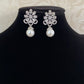 AD Pearl Rhodium Earrings | Indian Earrings In USA
