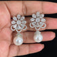 AD Pearl Rhodium Earrings | Indian Earrings In USA
