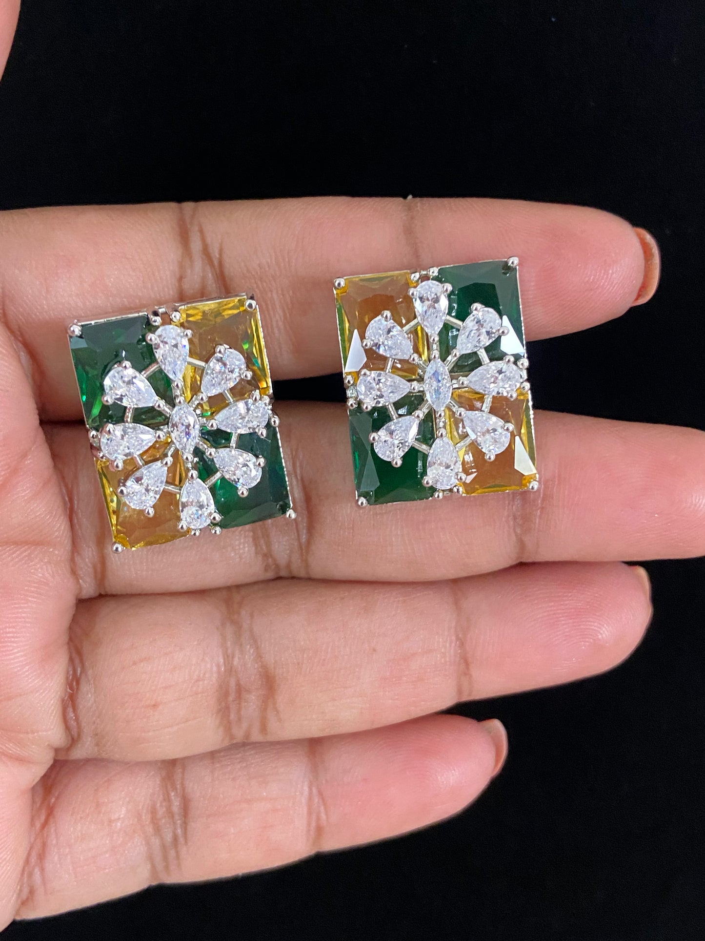 Beautiful AD Studs Earrings | Indian Jewelry In USA