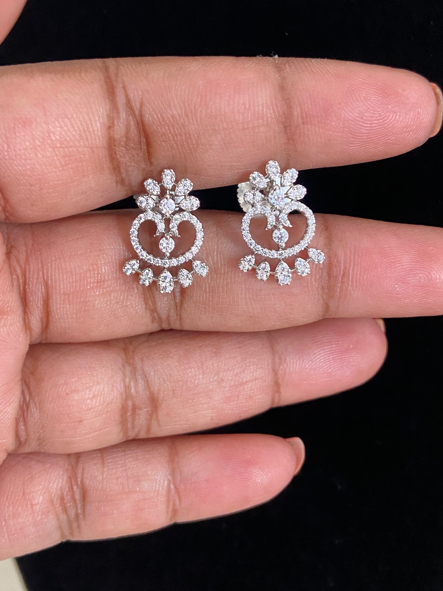 AD Rhodium Studs | Indian Jewelry In USA