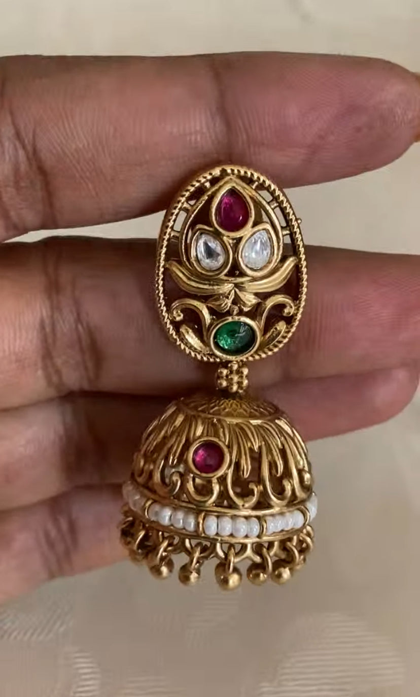 Jumki Drop Pendant Choker | Vintage Jewellery | Latest Indian jewelry