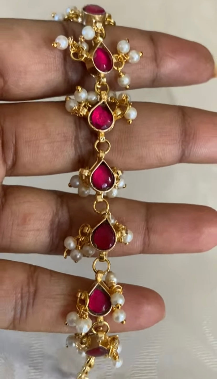 Jadau Kundan Ear Chains | Ear Maati