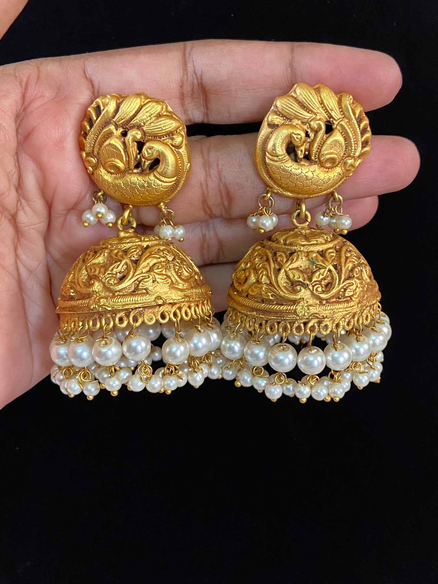 Matte Finish Jhumki Earrings