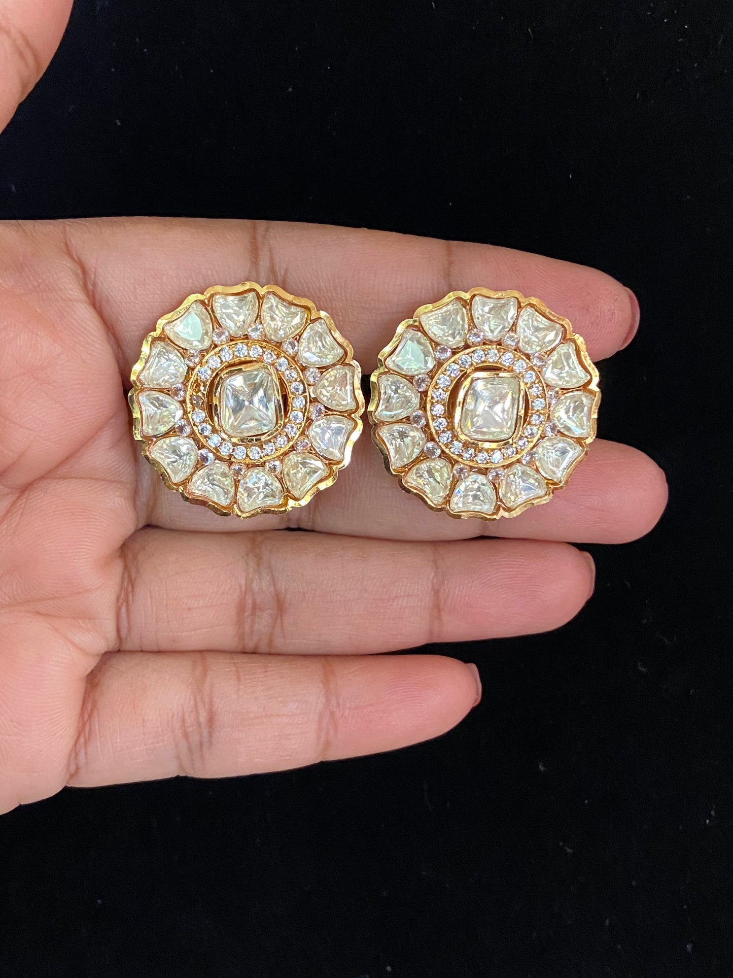 AD Polki Studs | Indian Jewelry In USA