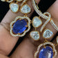 Sapphire & Moissanite Necklace | Latest Indian jewelry