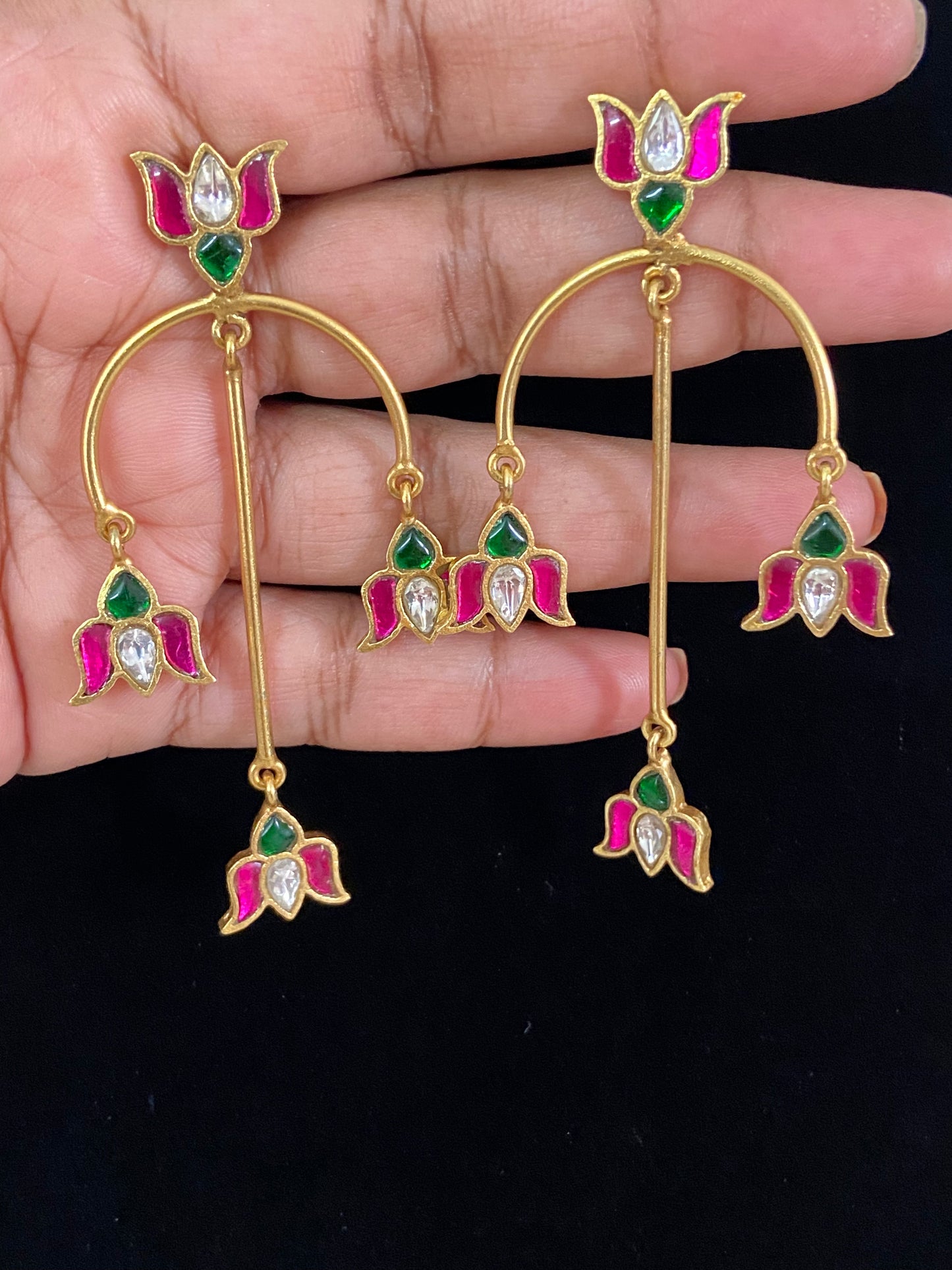 Contemporary jadau kundan Earrings | Latest Indian Jewelry